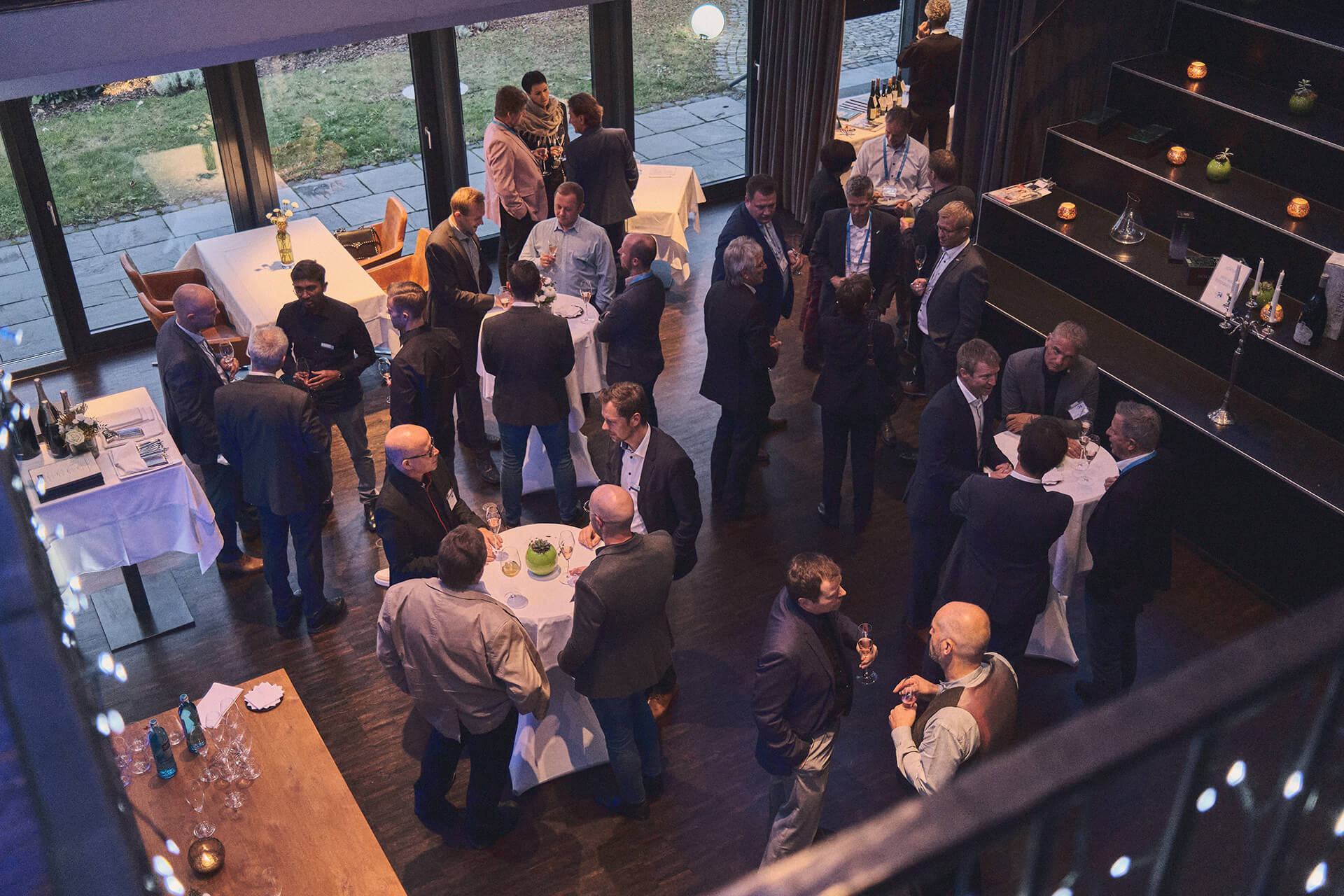 Get-together im Restaurant Schattbuch im Vorfeld einer Abendveranstaltung mit Firmengästen