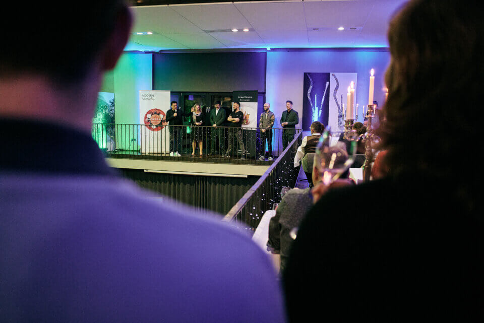 Foto bei der Ansprache während der Begrüßung zum Jubiläum