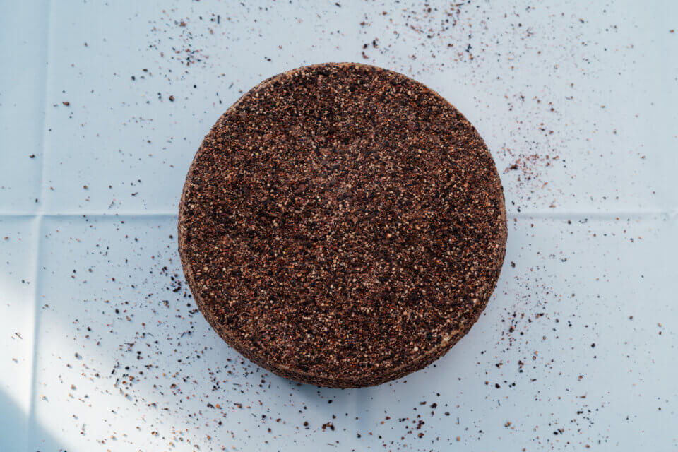 Vogelperspektive auf den Käselaib