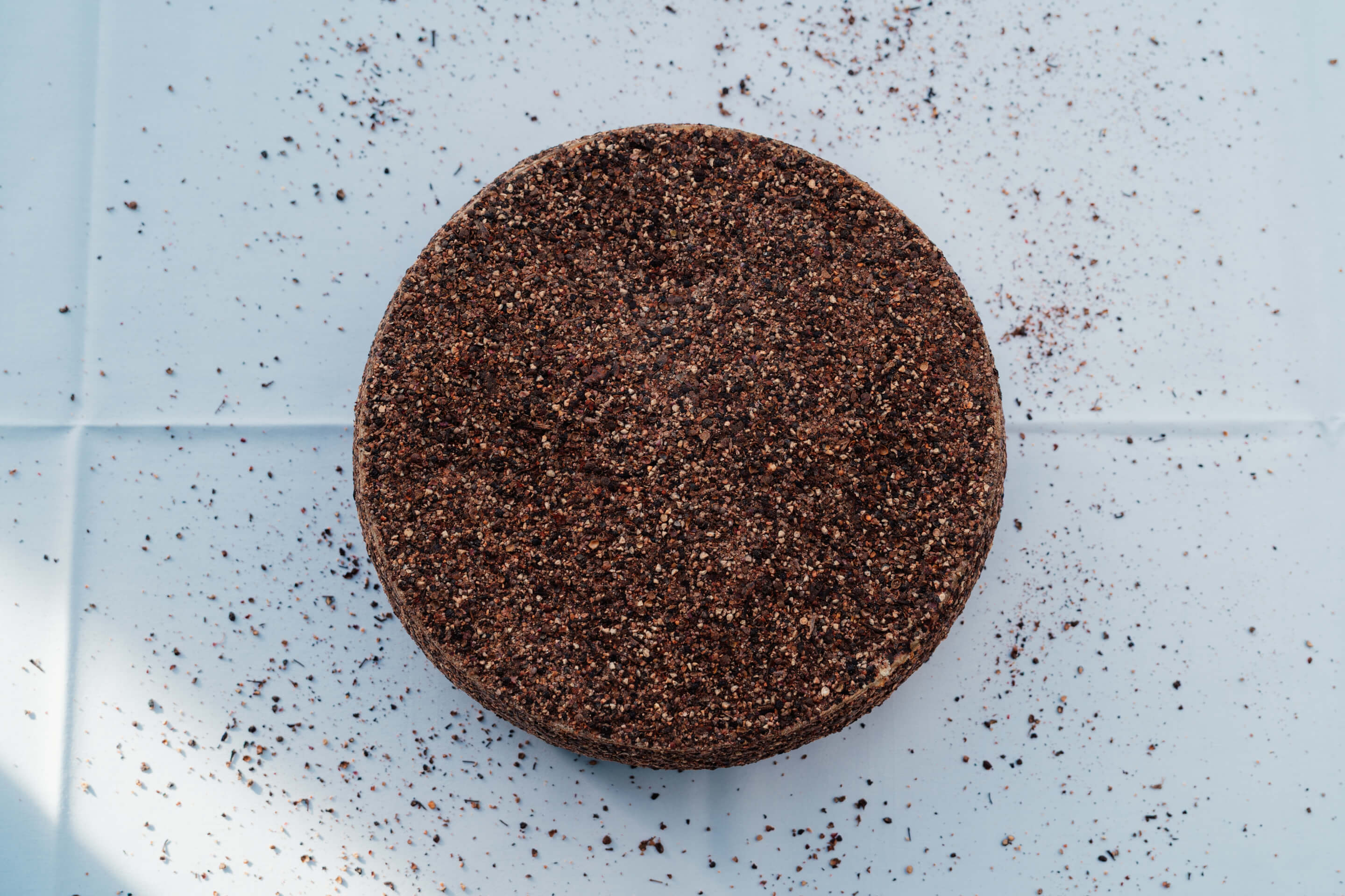 Vogelperspektive auf den Käselaib